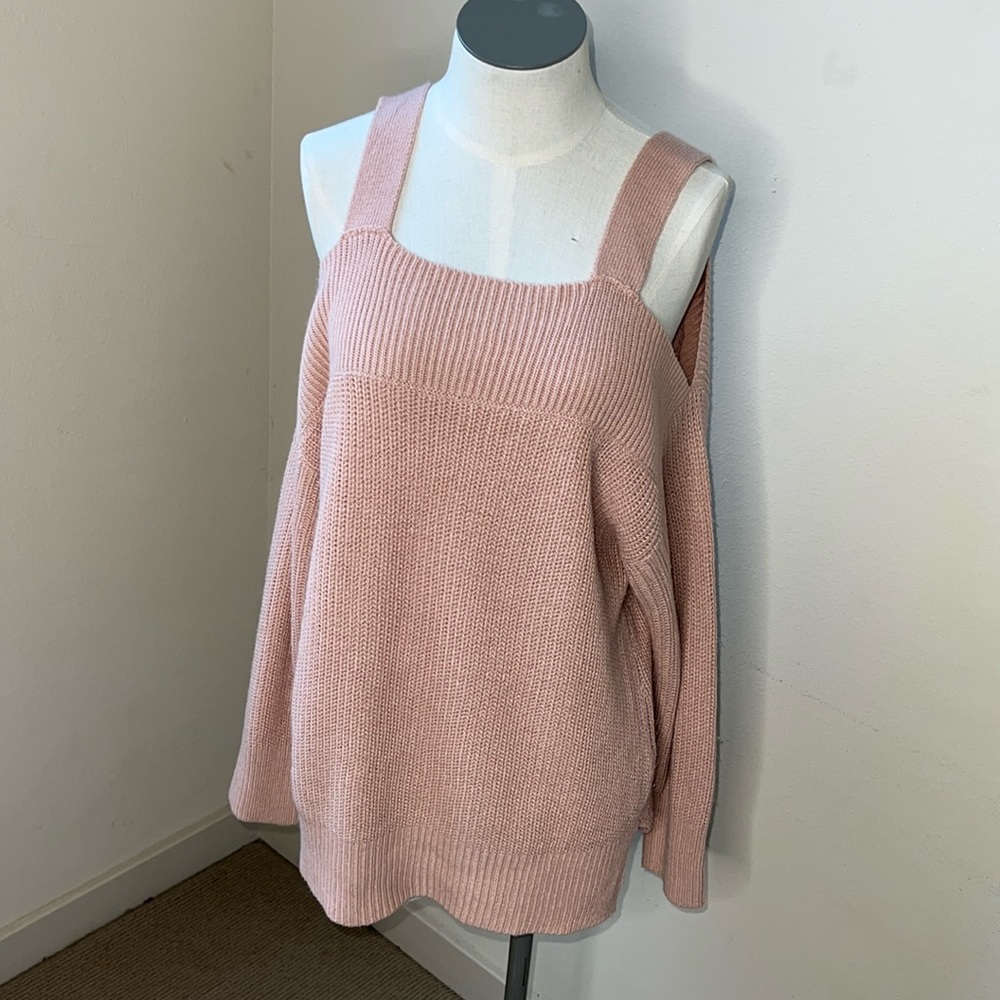 EUC Sanctuary Blush Pink Cold Shoulder Sweater Small